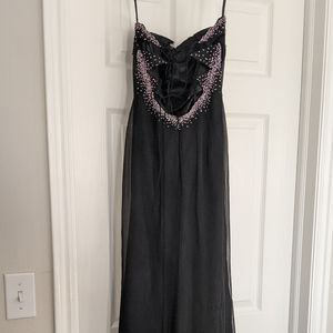 Formal dress black beaded prom winter formal